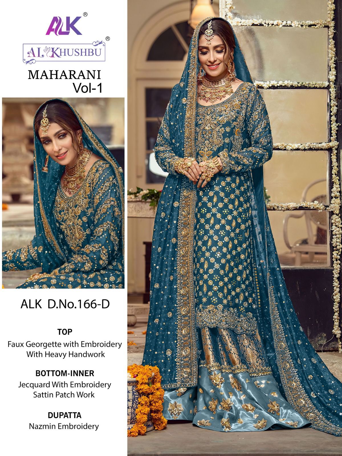 Alk Khushbu Maharani Vol Wholesale Georgette Wedding Pakistani Suit